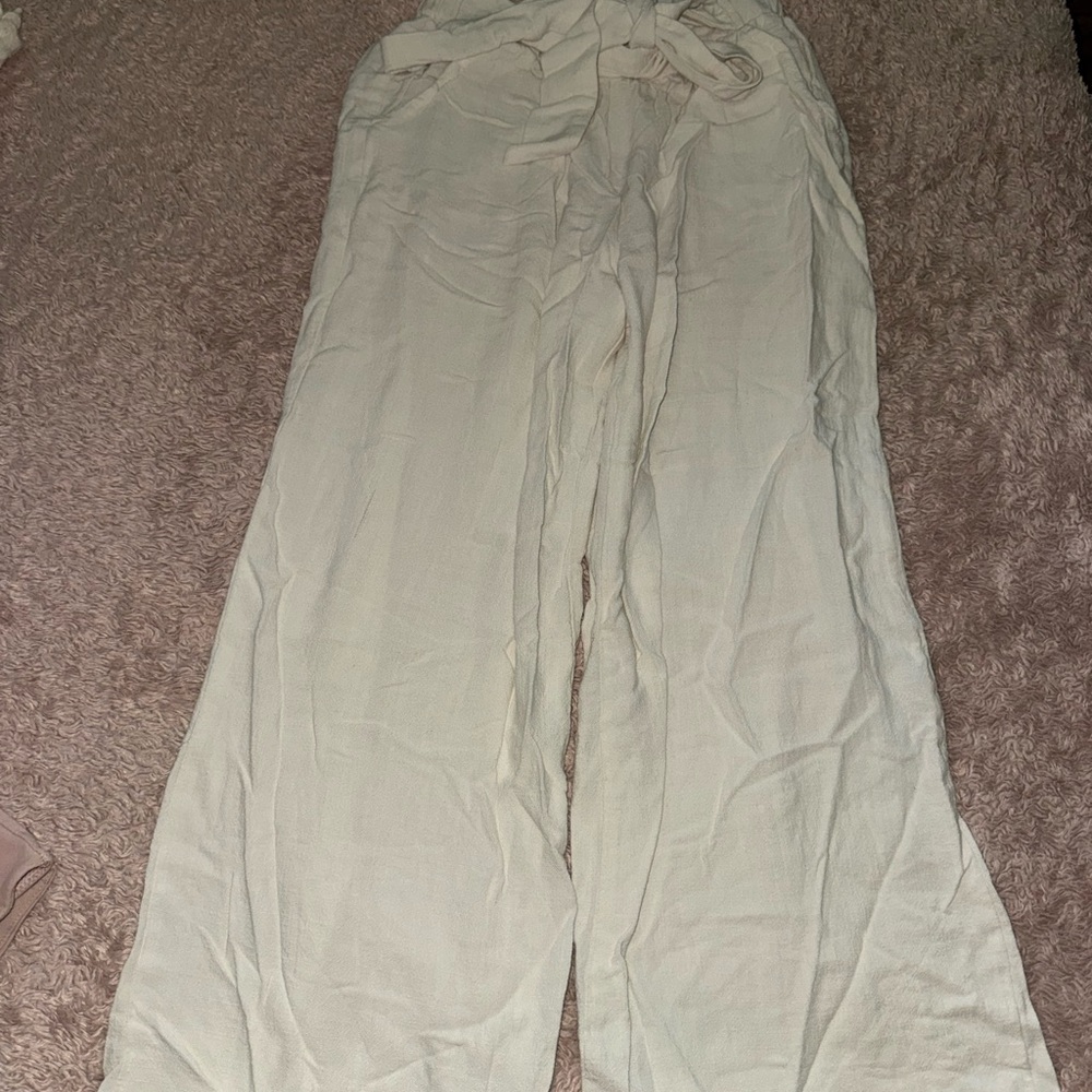 Mahina Cream Wide Leg Pants